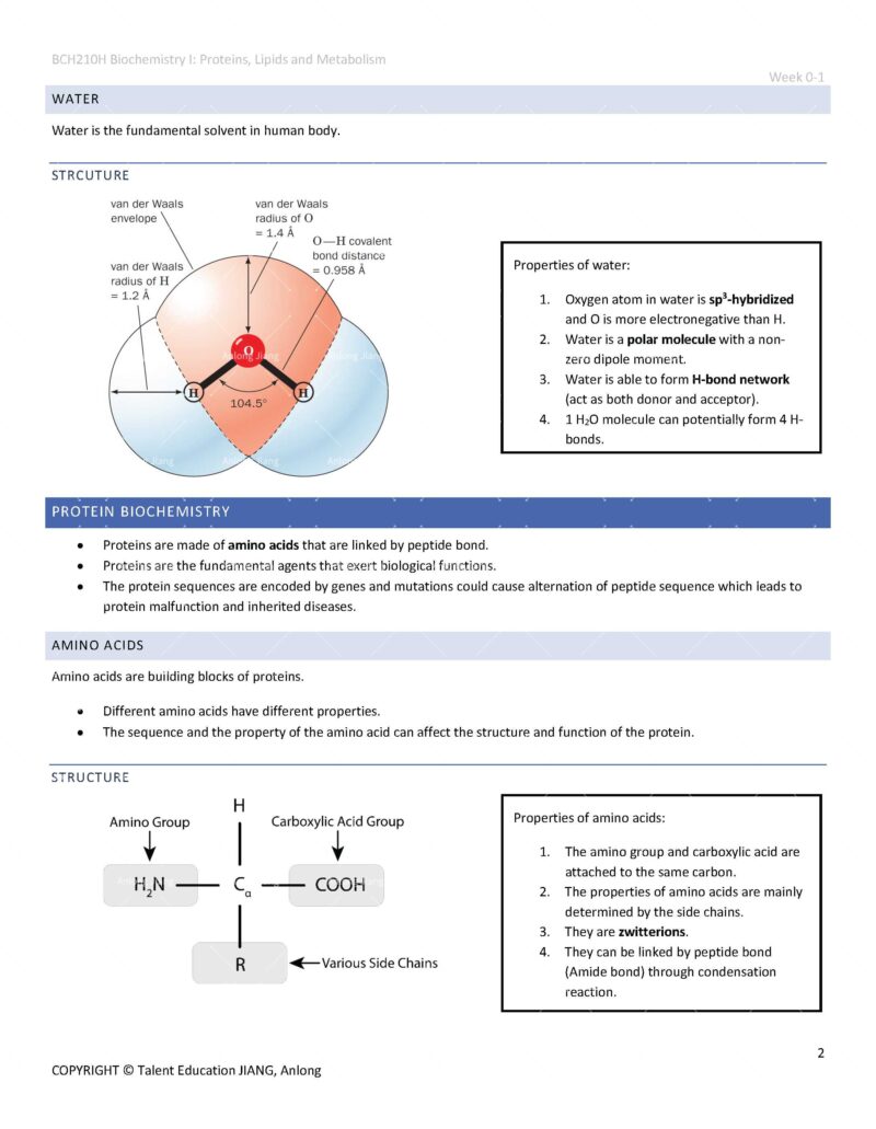 BCH210H Study Notes