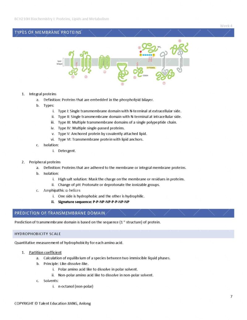 BCH210H Study Notes