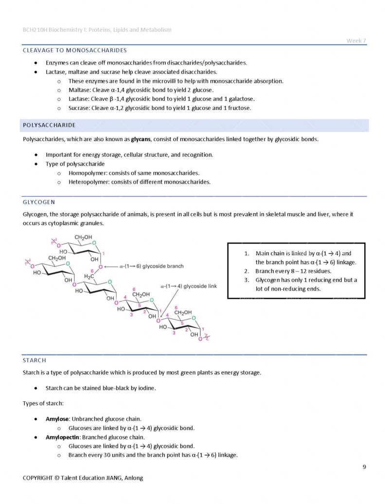 BCH210H Study Notes