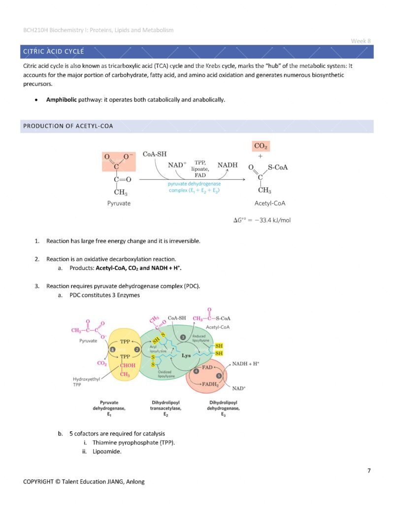 BCH210H Study Notes
