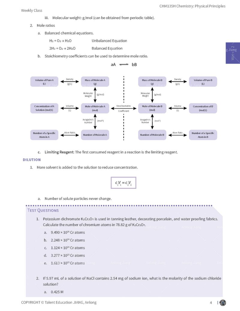 CHM135H Study Notes
