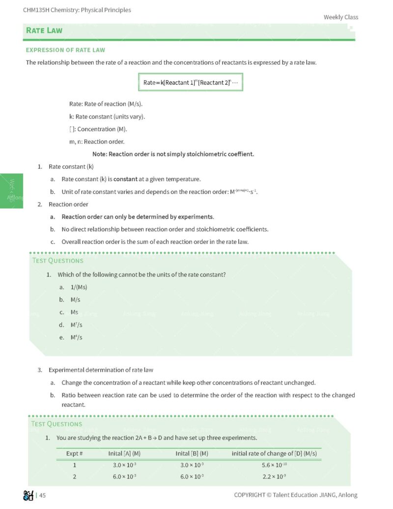 CHM135H Study Notes