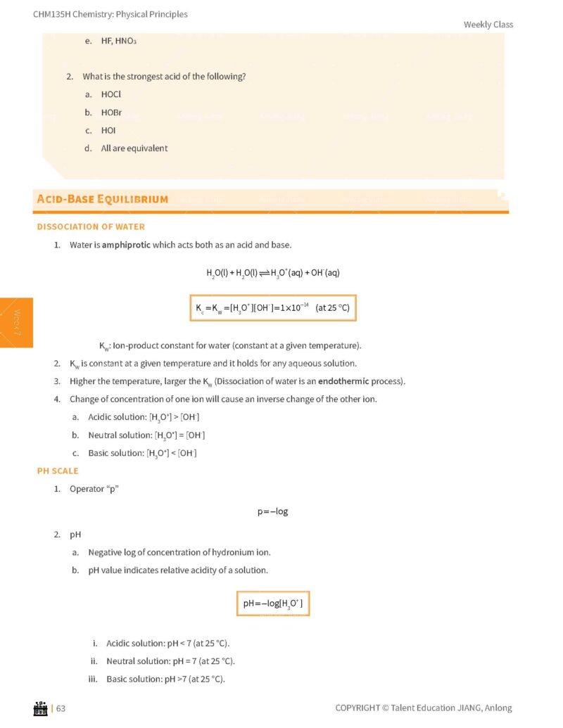 CHM135H Study Notes