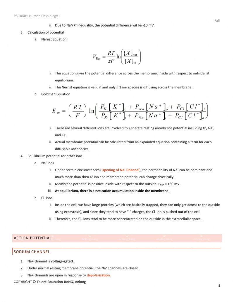 PSL300H Study Notes